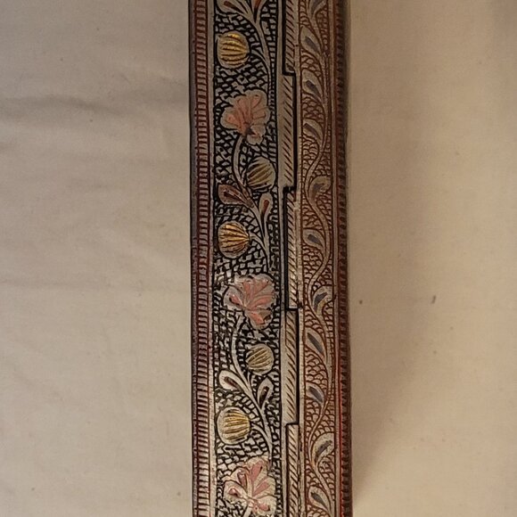 Made In India Design Brass Jewelry Box with 3 Compartments Box - Picture 7 of 9